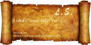 Lukácsy Sára névjegykártya