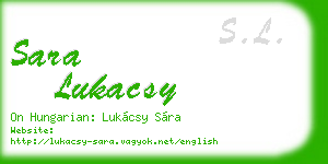 sara lukacsy business card