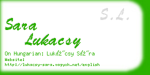 sara lukacsy business card